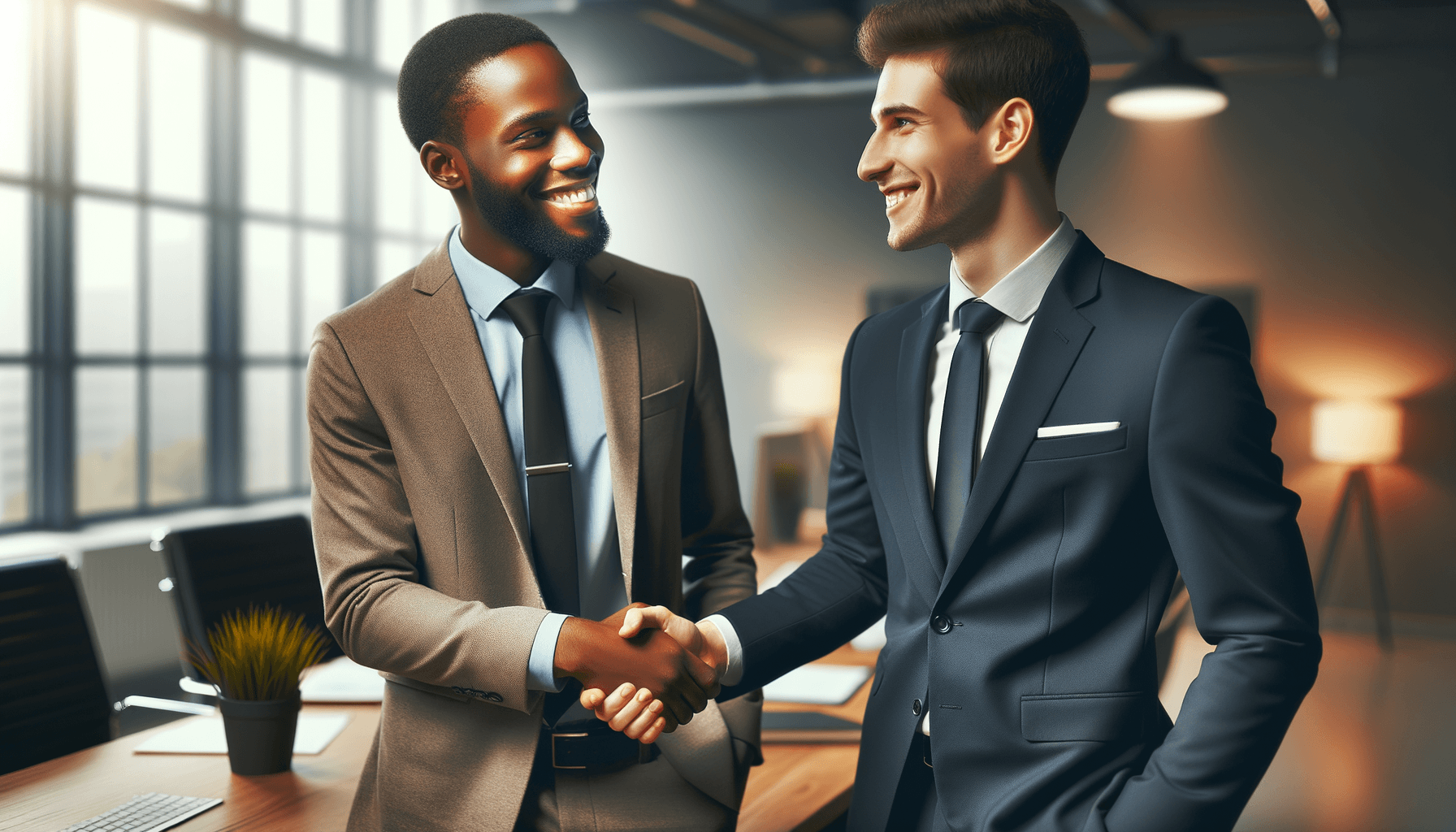 Business partnership handshake